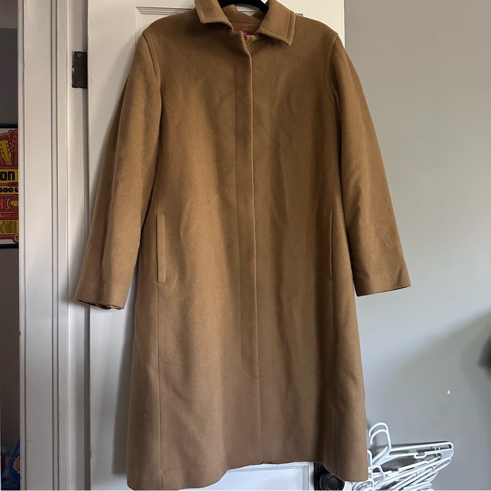 Vintage Wool Long Camel Coat Size XL